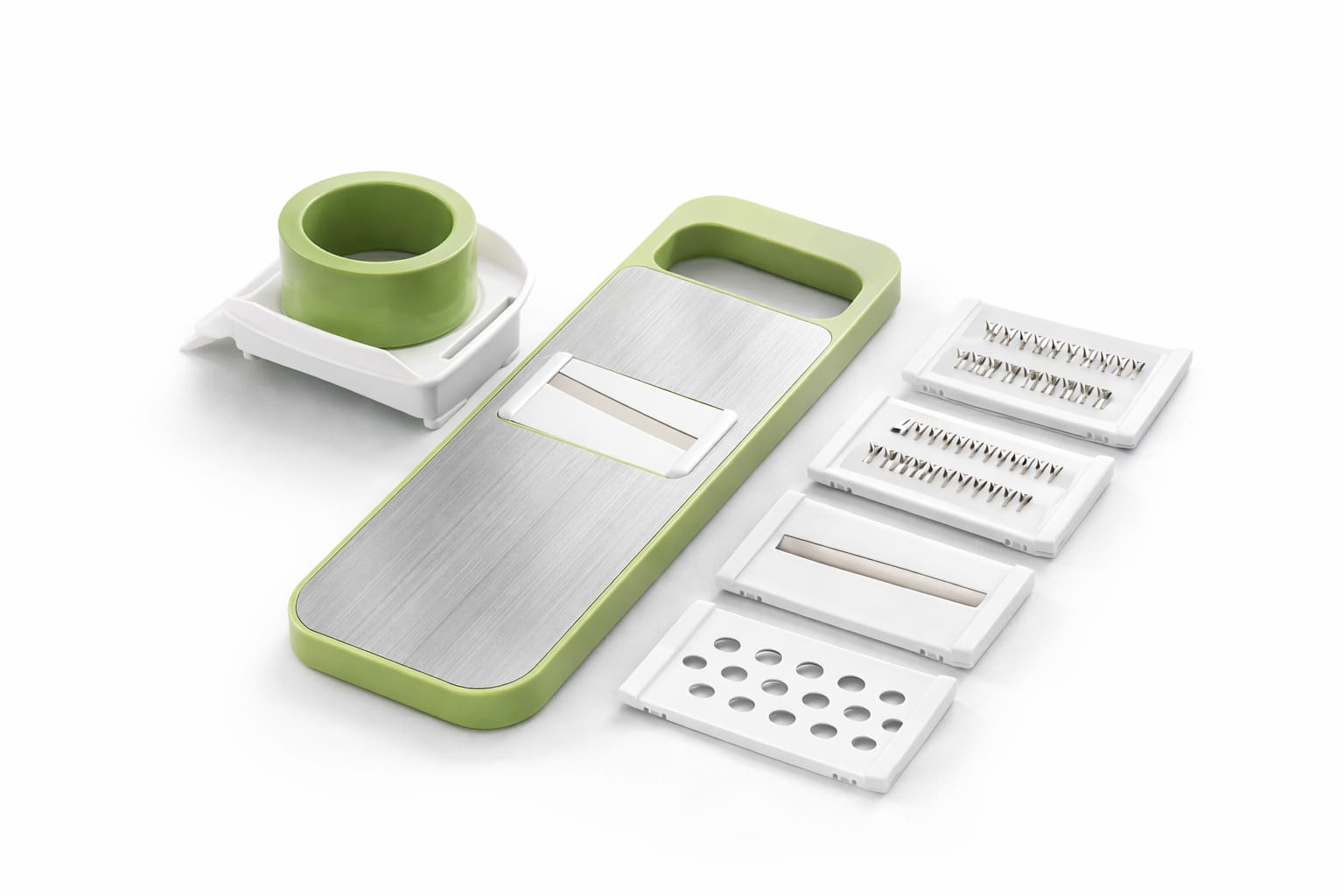 5-in-1 Stainless Steel Vegetable & Fruit Cutter | Multifunction Slicer Shredder Grater Set with Safety Holder