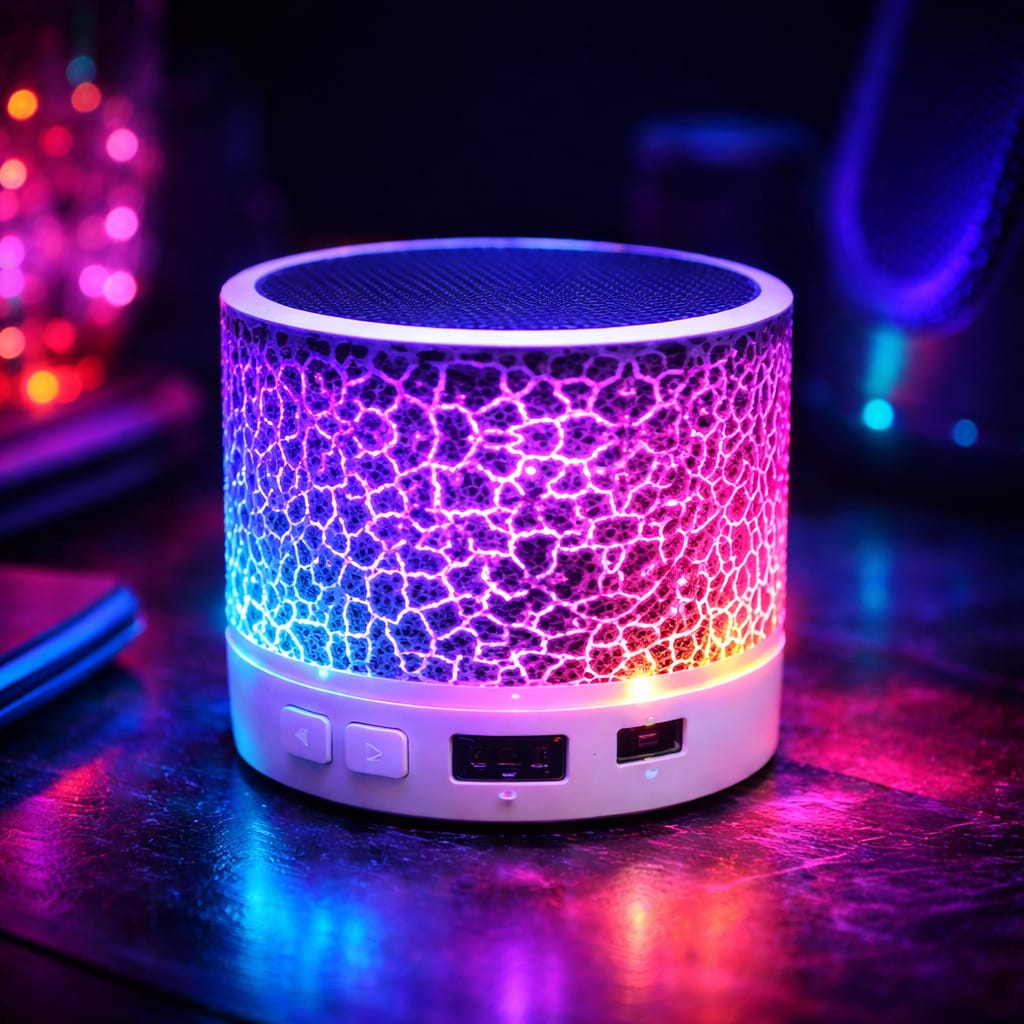 RGB Mini Portable Bluetooth Speaker – Wireless Rechargeable LED Light Speaker with Deep Bass Sound