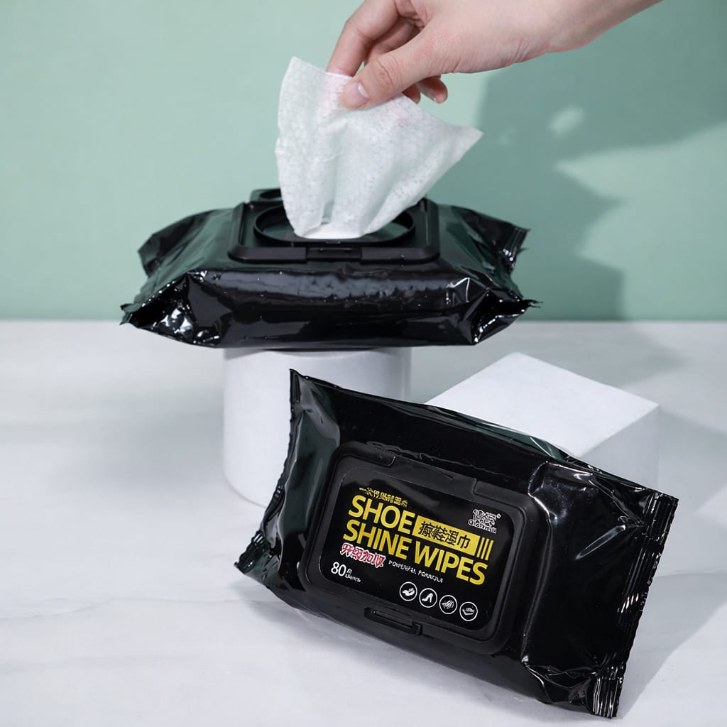Pack of 2 Shoe Shine Wipes (80 Wipes Each) – Instant Shoe Cleaning & Polishing Wet Tissues | Portable Sneaker Care Kit