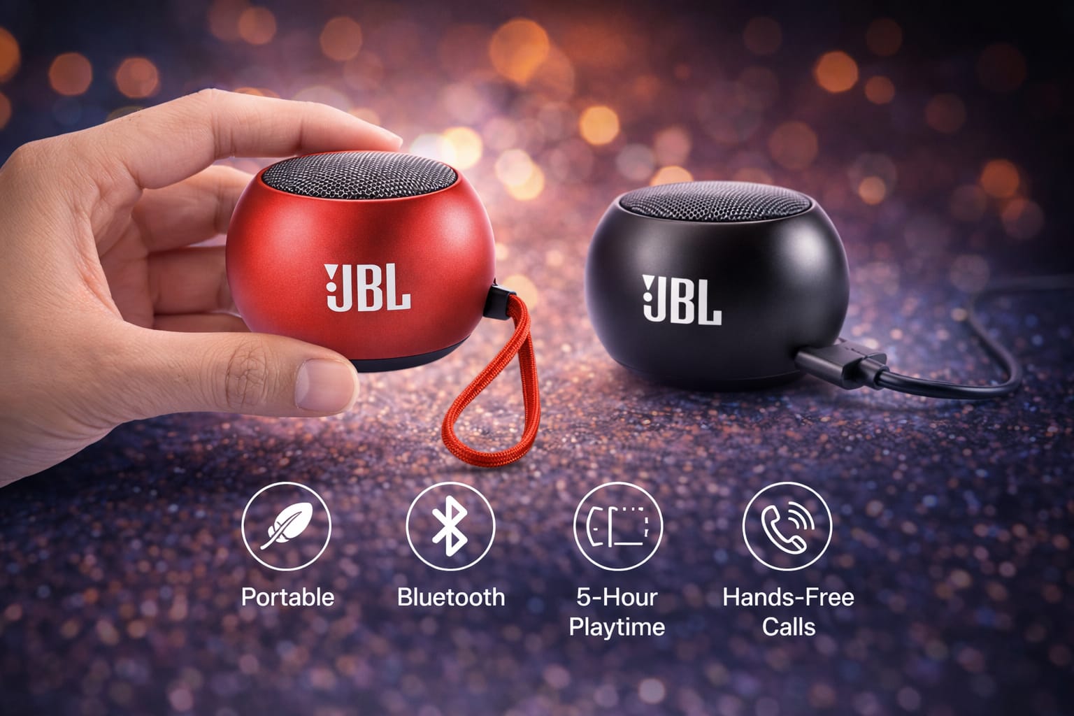 Mini Portable Bluetooth Speaker M3 – Wireless Rechargeable Bass Sound Speaker with Deep Sound & Handsfree Calling