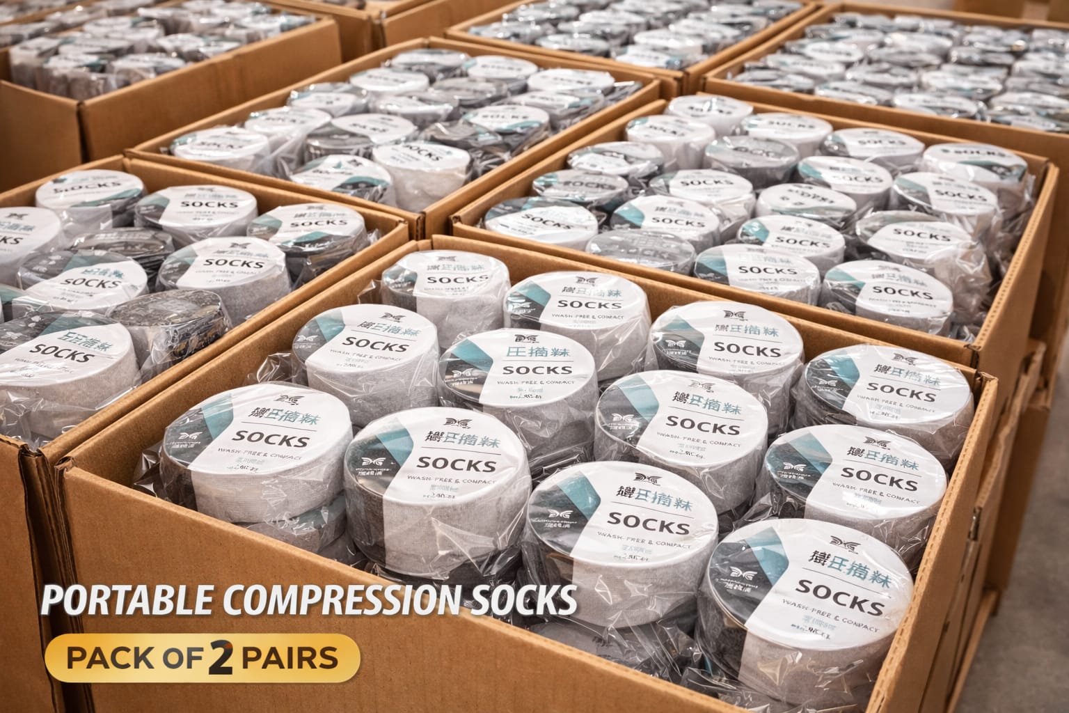 Portable Compression Socks Pack of 2 – Wash-Free Travel Socks | Compact Roll Design | Breathable & Comfortable