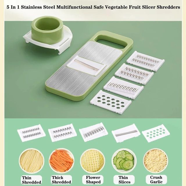 Buy 5 In 1 Vegetable Slicer + Silicone Kneading Bag Online in Pakistan | Free Delivery